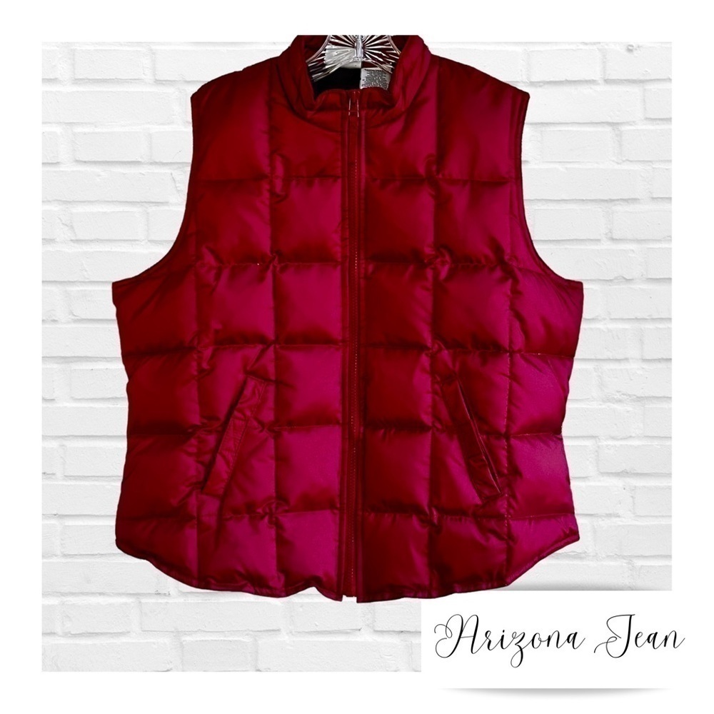 Arizona Jeans XL Vest Red Goosedown Puffer Gorpcore Women’s Streetwear Preppy